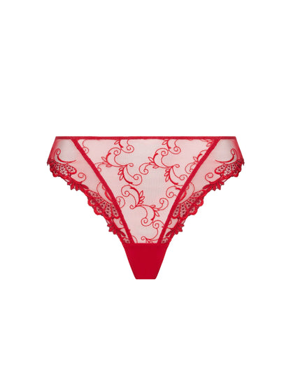 Dressing Floral Fancy Lace Brief In Red - Lise Charmel