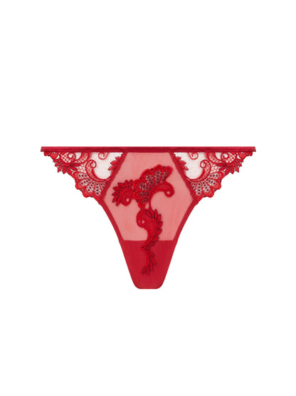 Dressing Floral Thong In Red - Lise Charmel