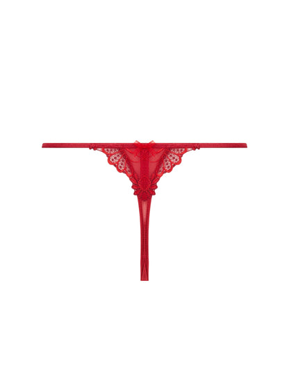 Dressing Floral Thong In Red - Lise Charmel