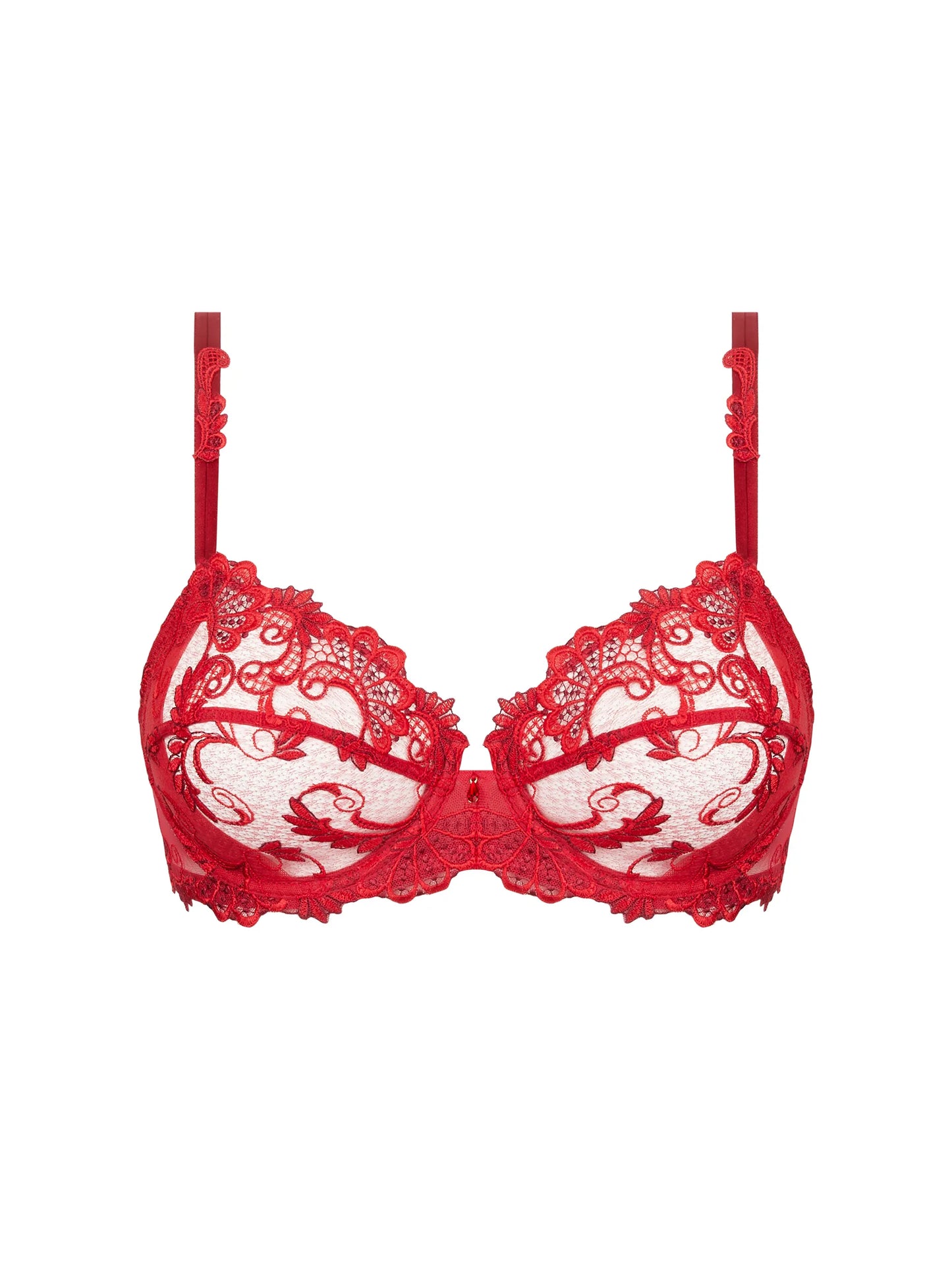 Dressing Floral Full Cup Bra In Red - Lise Charmel