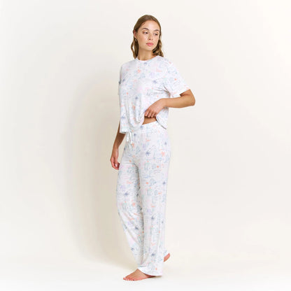 Sundown Sanctuary Tee Pant Set - Honeydew Intimates