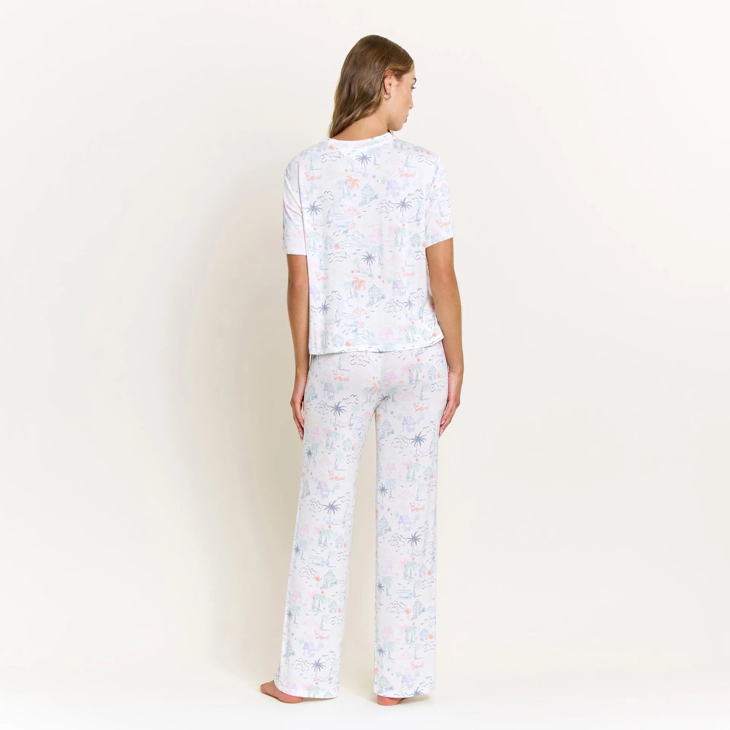 Sundown Sanctuary Tee Pant Set - Honeydew Intimates