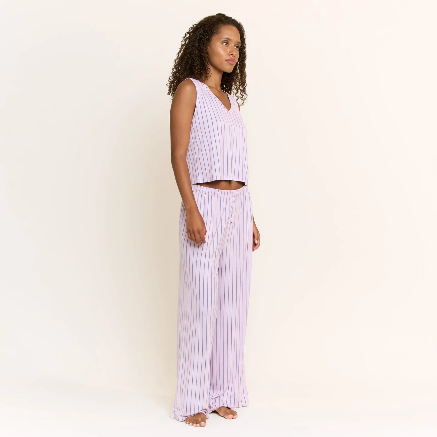 Sundown Sanctuary V Tank Pant Set - Honeydew Intimates