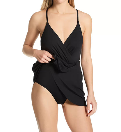 Surplice Maillot Skirted Swimsuit - Anne Cole