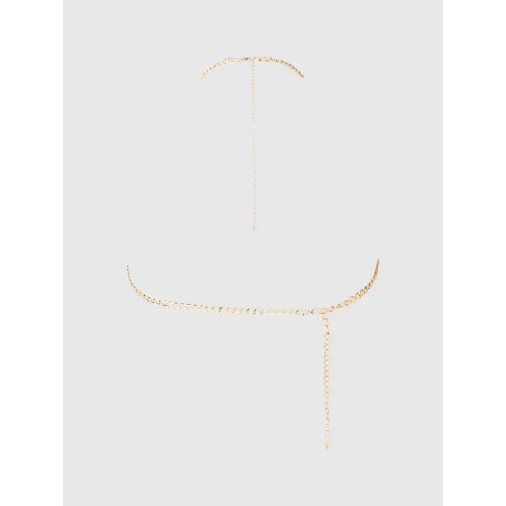 Chain Drape Bralette In Gold - House of Desire