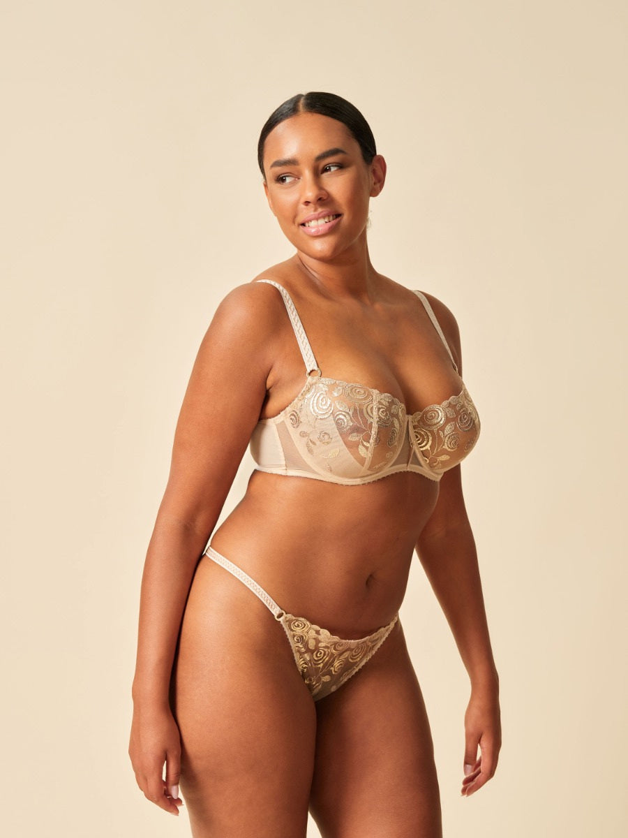 VIP Fleur D'Or Demi Balconette Bra in Gold - Gossard