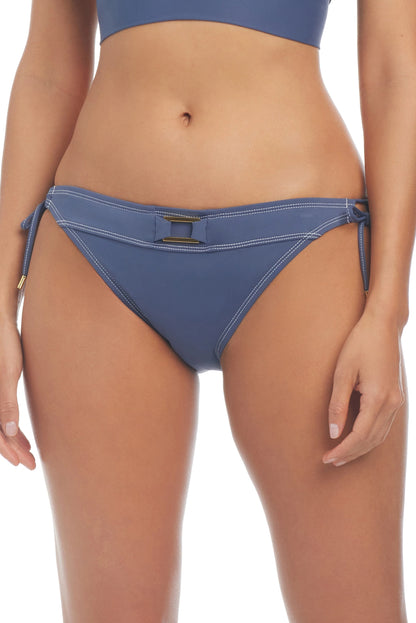 A Fine Line 25 Tie Side Hipster Bikini Bottom In Paloma - Bleu