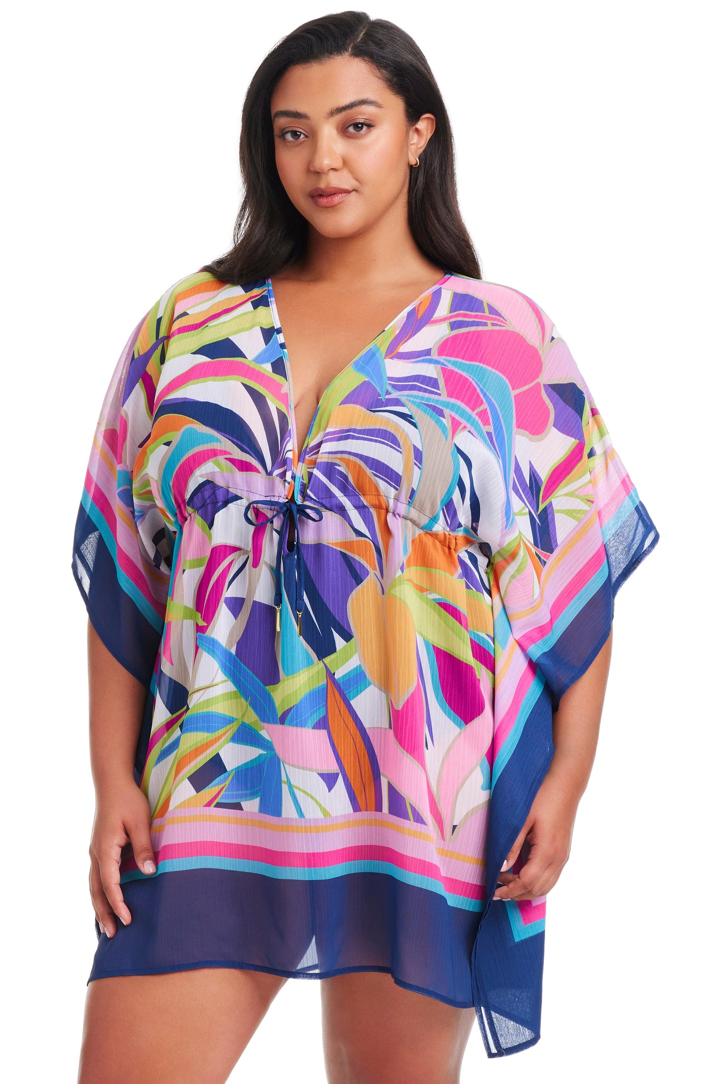 Living Color Caftan In Multi - BLEU