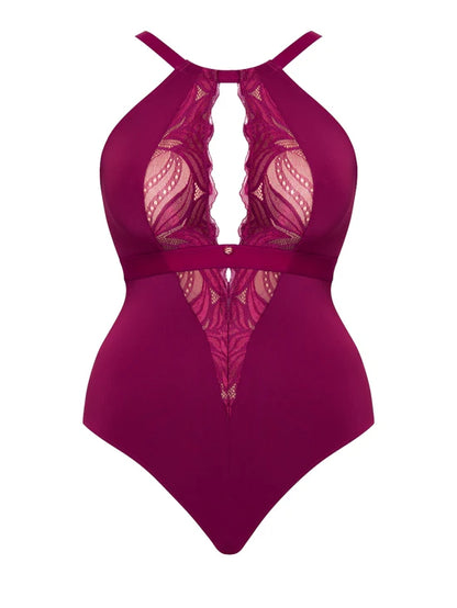 Scantilly Indulgence Stretch Lace Body In Berry Purple - Curvy Kate