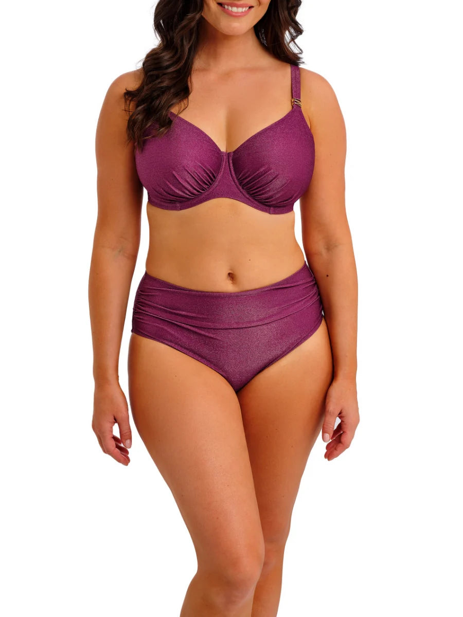 Paros Coast Gathered Full Cup Bikini Top in Berry Shimmer - Fantasie
