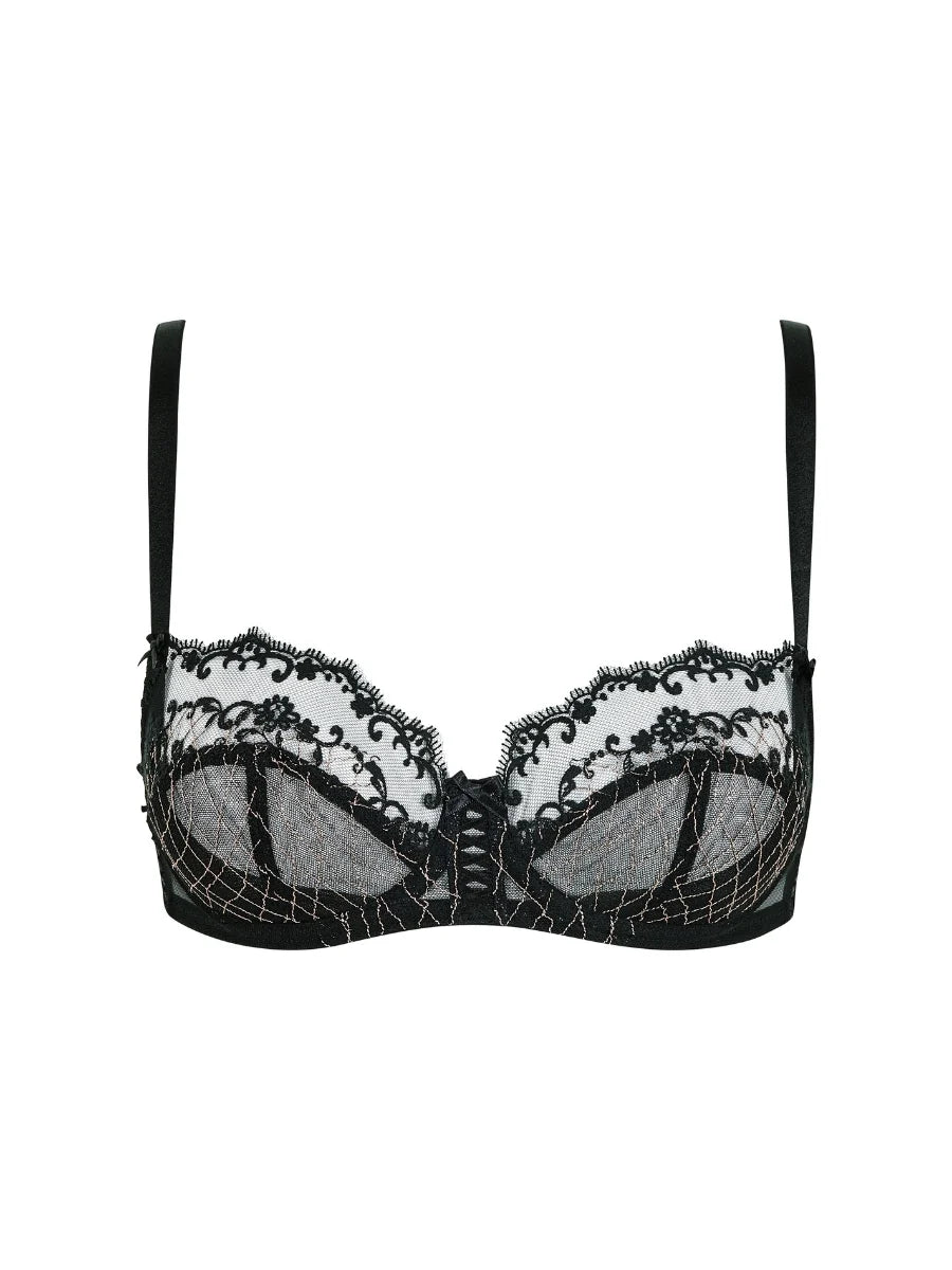 Lacage Non Padded Balconette Bra In Black- Gossard