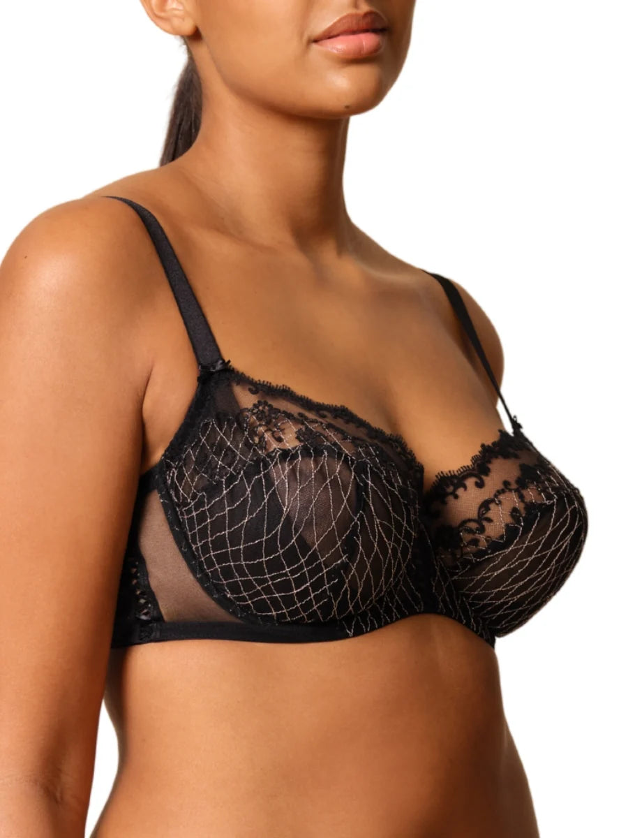 Lacage Non Padded Balconette Bra In Black- Gossard