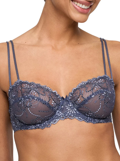 Jane Balcony Horizontal Seam Bra In Blue Shadow - Marie Jo