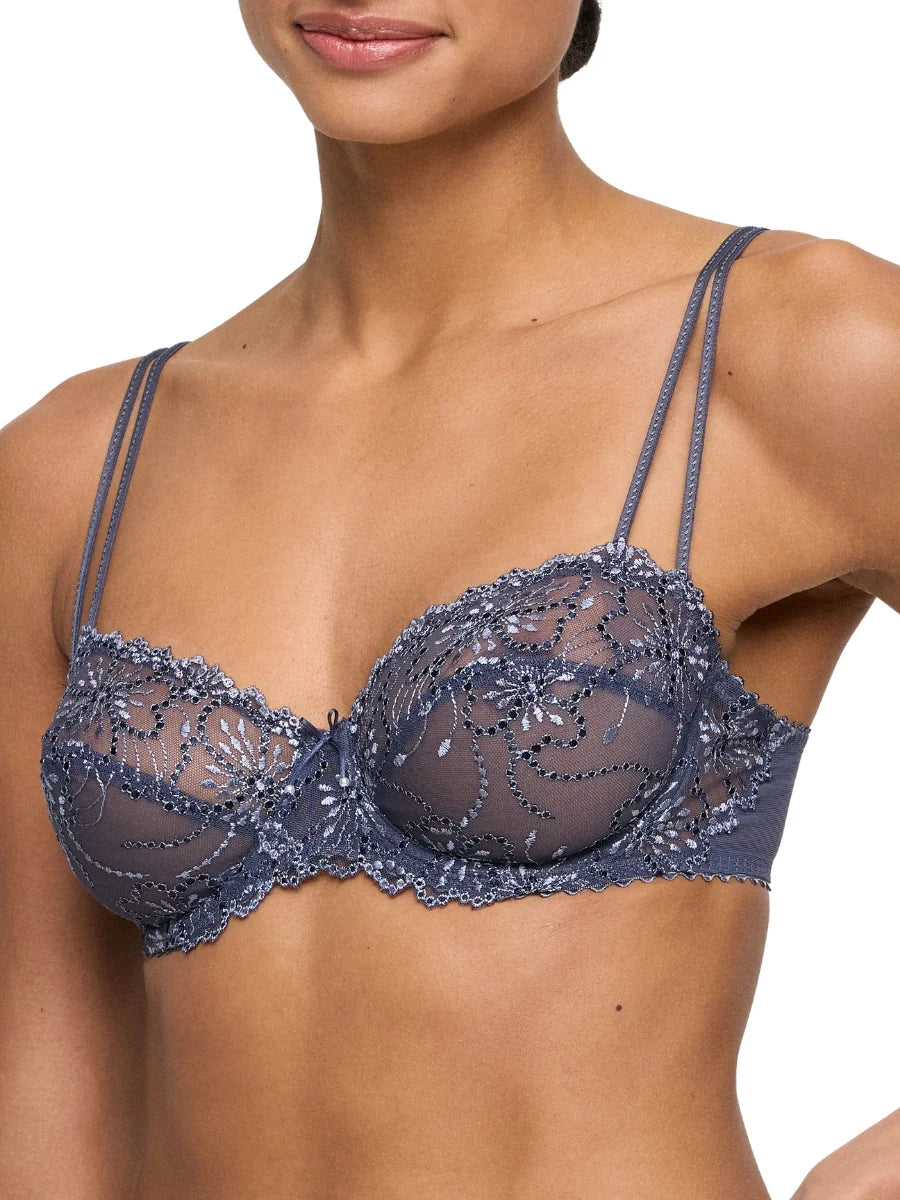 Jane Balcony Horizontal Seam Bra In Blue Shadow - Marie Jo