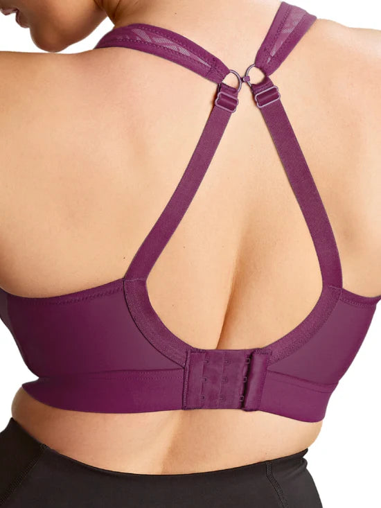 Boundless Non Wired Sports Bra In Berry/Chalk - Panache