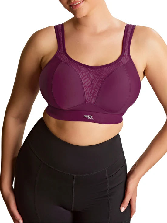 Boundless Non Wired Sports Bra In Berry/Chalk - Panache