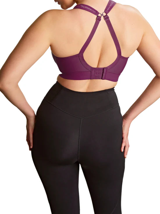 Boundless Non Wired Sports Bra In Berry/Chalk - Panache