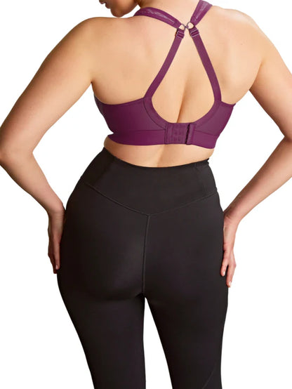 Boundless Non Wired Sports Bra In Berry/Chalk - Panache