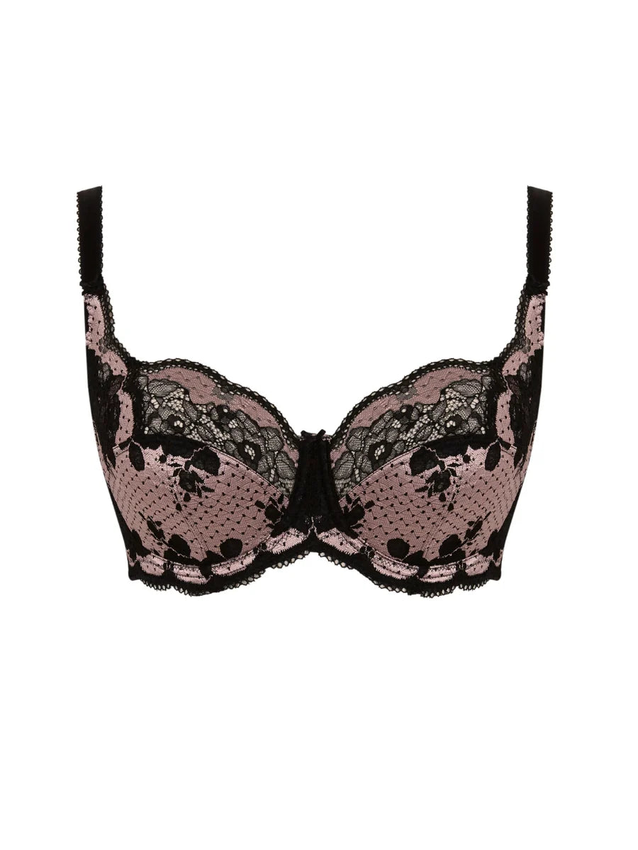 Clara Full Cup Bra In Black/Pink - Panache