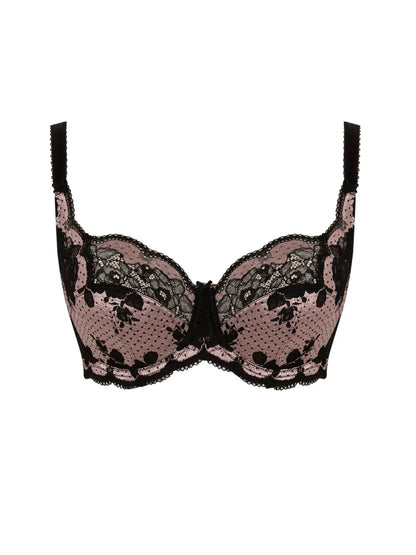Clara Full Cup Bra In Black/Pink - Panache