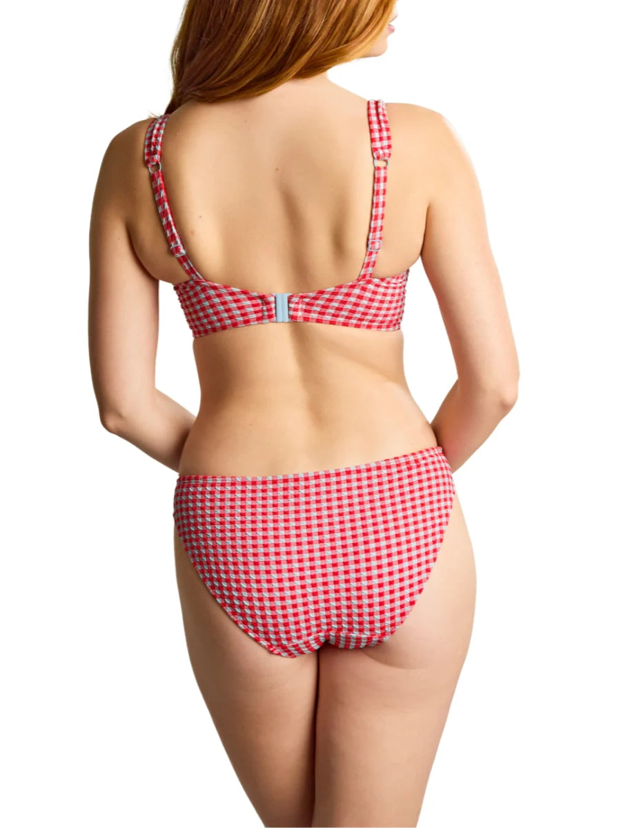 Gingham Classic Brief in Red Gingham - Panache