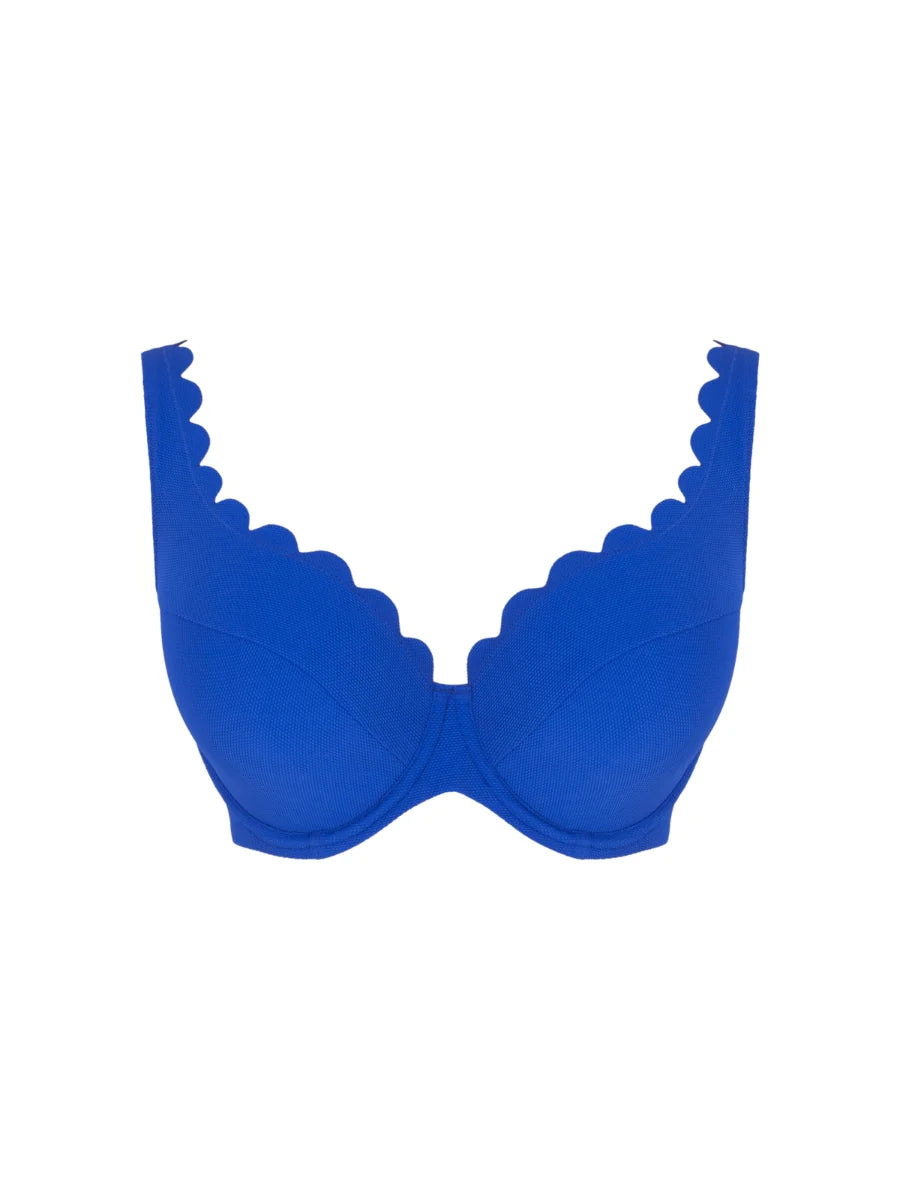 Spirit Lauren Plunge Bikini Top in Cobalt - Panache