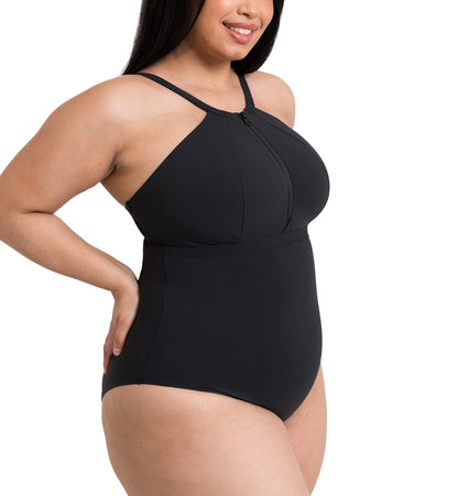 Zip Tide Non-Wired Multiway Swimsuit in Black - Curvy Kate