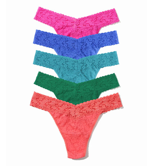 5 Original Rise Thongs in Ruby, Sun Kissed Yellow, Lush Green, Turkish Tile Blue, Sea Blue - Hanky Panky