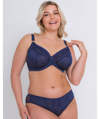 Wonder Vibe Full Cup Side Support Bra In Navy - Curvy Kate Limited