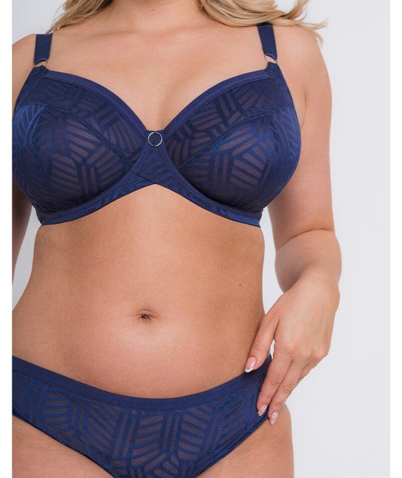 Wonder Vibe Full Cup Side Support Bra In Navy - Curvy Kate Limited