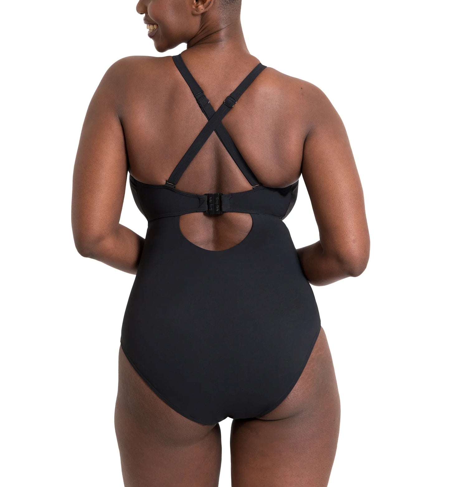 Zip Tide Non-Wired Multiway Swimsuit in Black - Curvy Kate