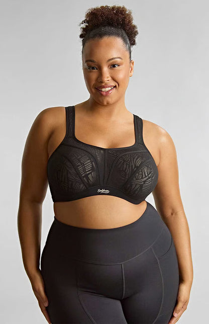 Activate Wired Non Padded Sports Bra In Black/Chalk - Sculptresse
