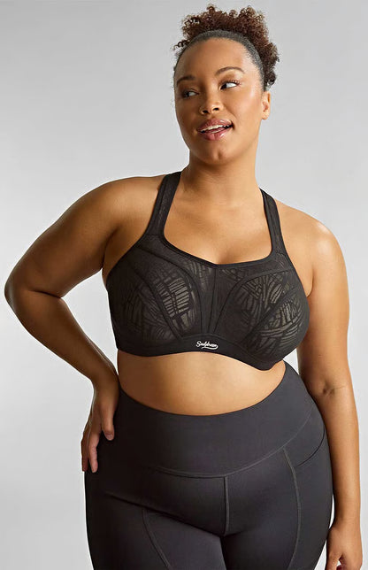 Activate Wired Non Padded Sports Bra In Black/Chalk - Sculptresse