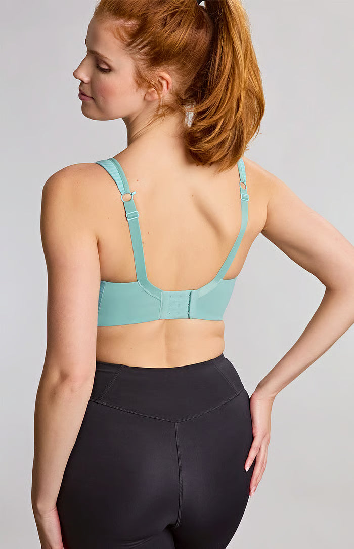 Power Wired Sports Bra In Aqua Haze/Wave Print - Panache