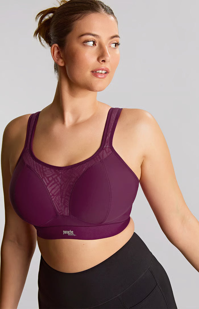 Boundless Non Wired Sports Bra In Berry/Chalk - Panache
