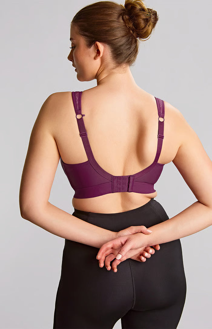 Boundless Non Wired Sports Bra In Berry/Chalk - Panache
