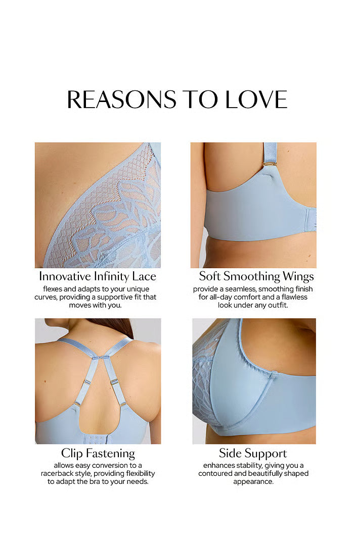 Sophia Plunge Bra In Dusky Blue - Sculptresse