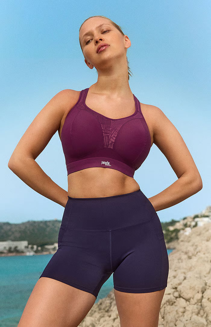 Boundless Non Wired Sports Bra In Berry/Chalk - Panache