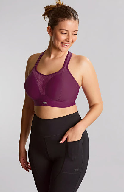 Boundless Non Wired Sports Bra In Berry/Chalk - Panache