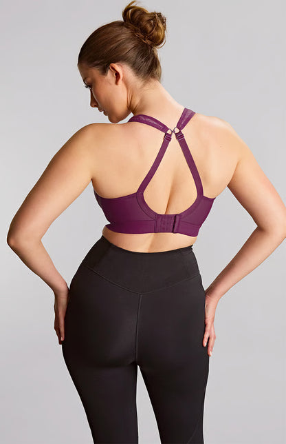 Boundless Non Wired Sports Bra In Berry/Chalk - Panache