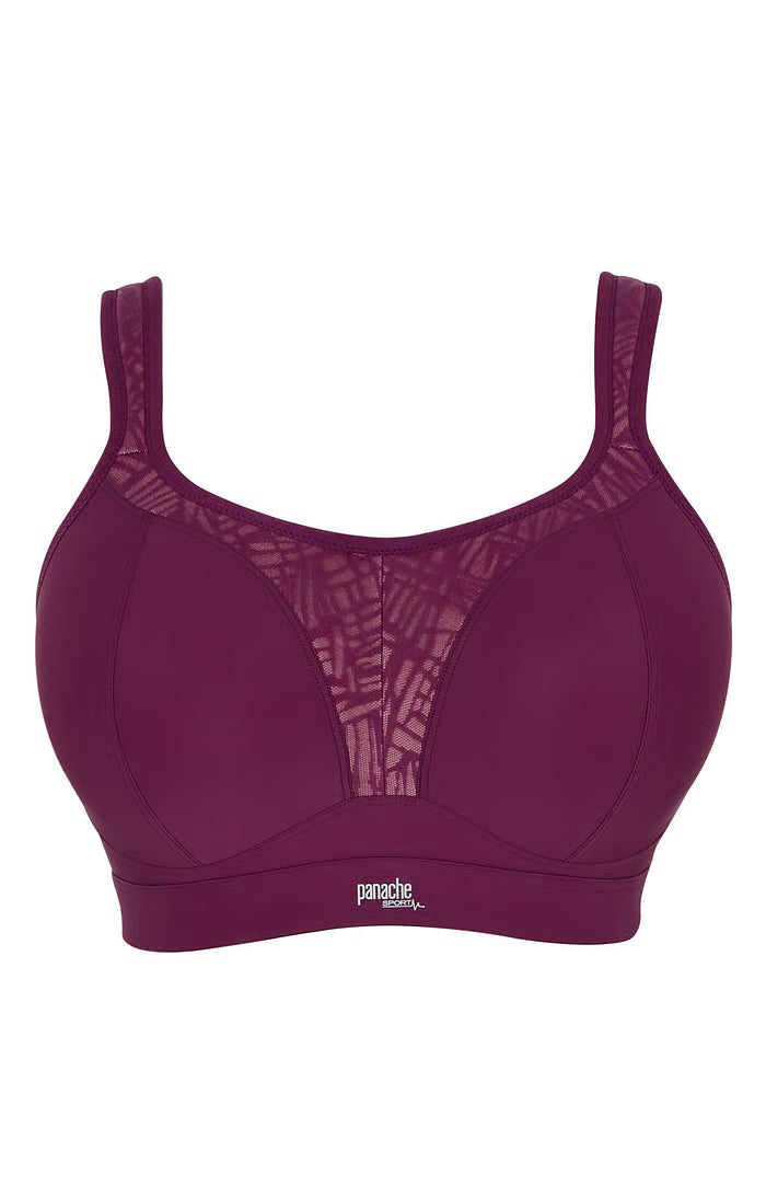 Boundless Non Wired Sports Bra In Berry/Chalk - Panache