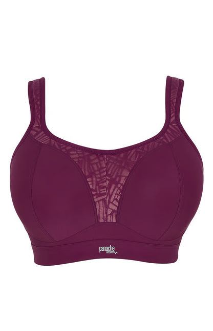 Boundless Non Wired Sports Bra In Berry/Chalk - Panache