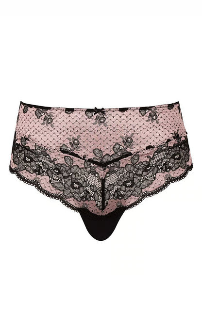 Clara Deep Brief In Black and Pink - Panache