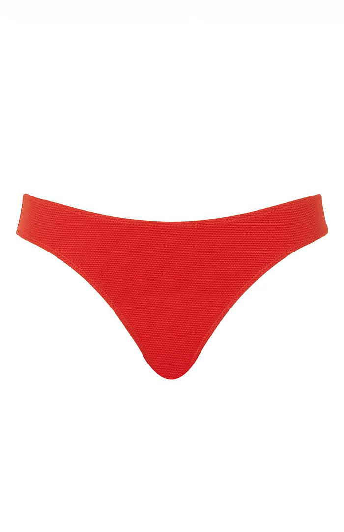 Jennifer Brazilian Bikini Bottom in Aurora Red- Panache