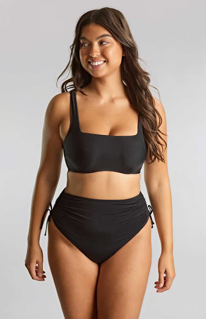 Gina Square Neck Crop Top In Black - Panache