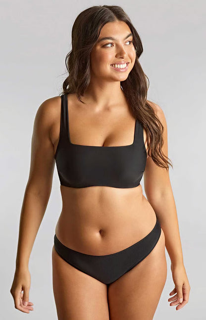 Gina Square Neck Crop Top In Black - Panache