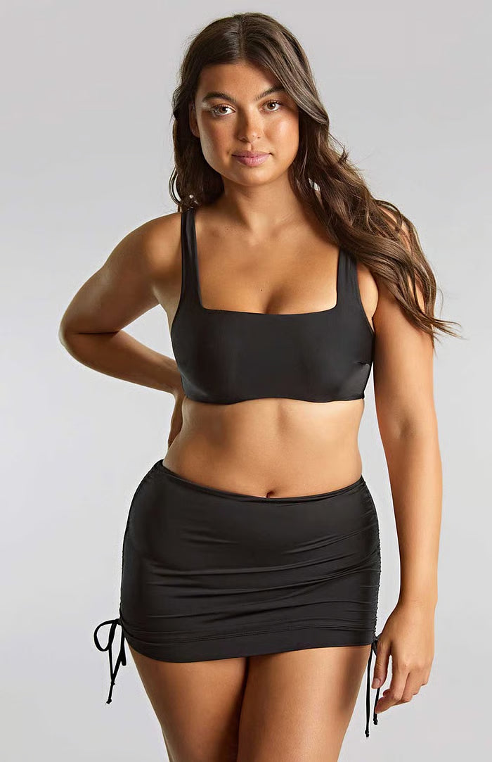Gina Square Neck Crop Top In Black - Panache