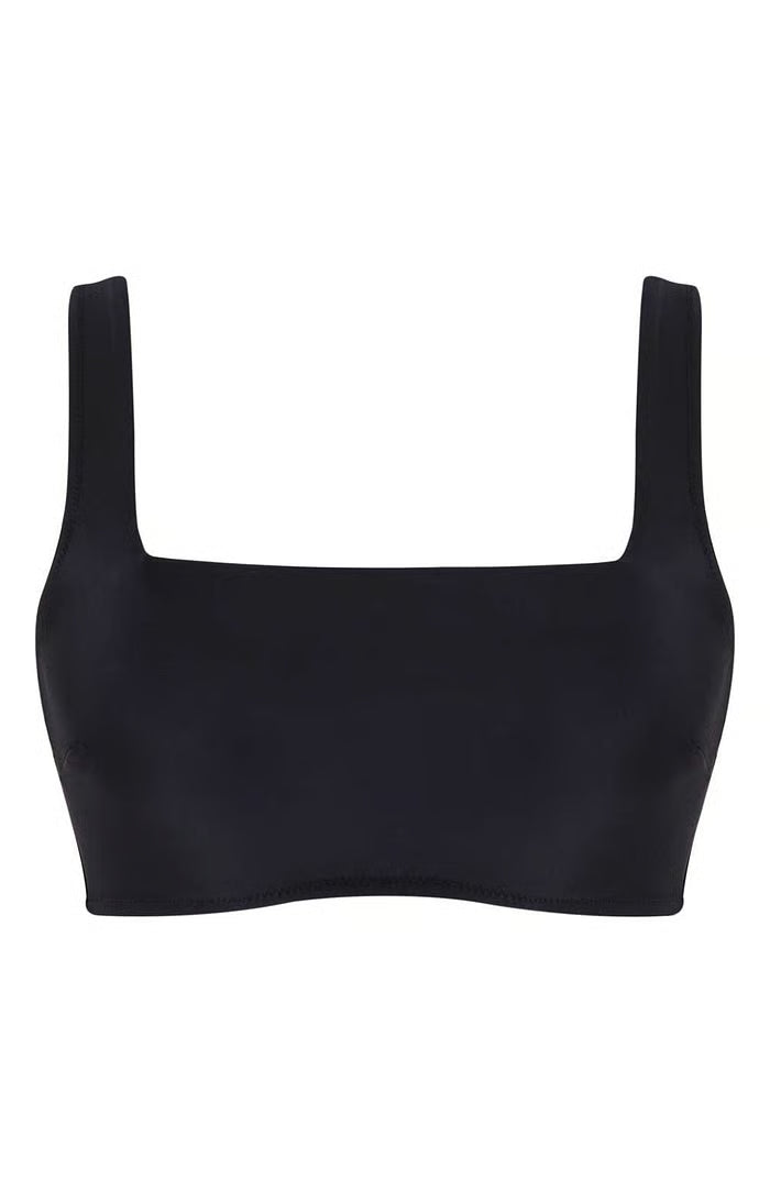 Gina Square Neck Crop Top In Black - Panache