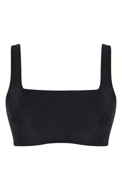 Gina Square Neck Crop Top In Black - Panache