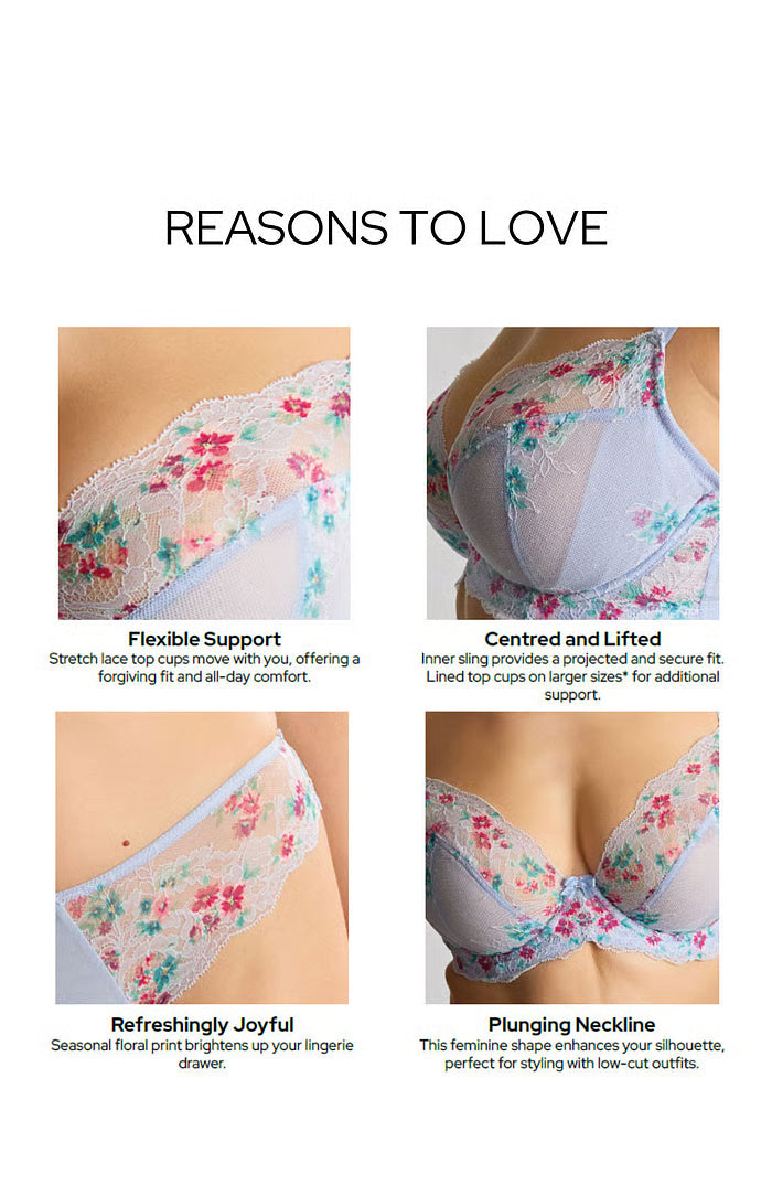 Ana Plunge Non Padded Bra In Cornflower - Panache